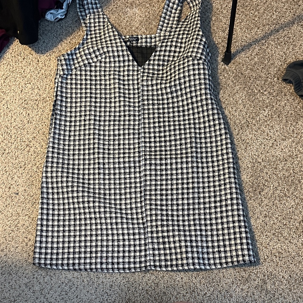 SHEIN Black and White Houndstooth Mini Dress